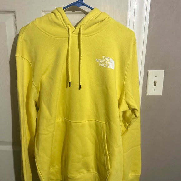 Yellow moth face pull over hoodie. Size large. - Picture 2 of 3